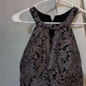 Elegant Black and Silver Lace Dress